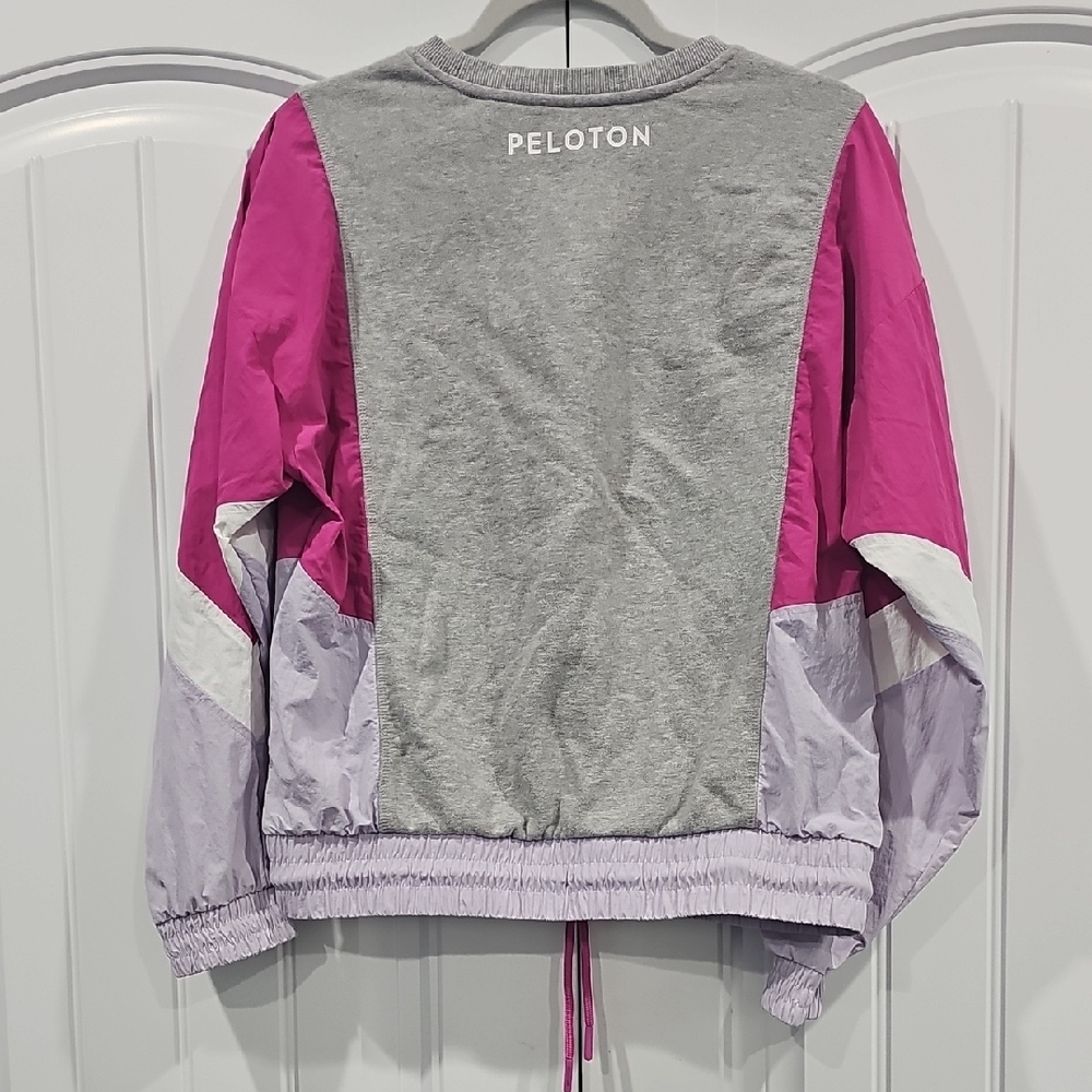 Peloton Gray And Pink Colorblock Sweatshirt - image 5
